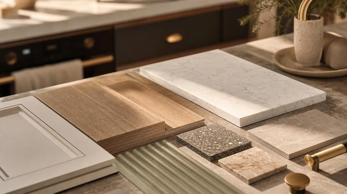 Muestras de materiales para reforma de cocina