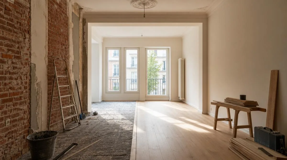 Vivienda en proceso de reforma, primera visita